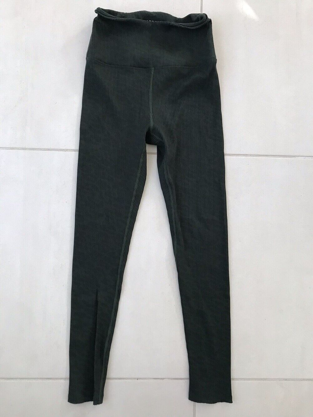 Carbon38 Activewear Legging Crop High Waist Ribbed Leopard Stretch